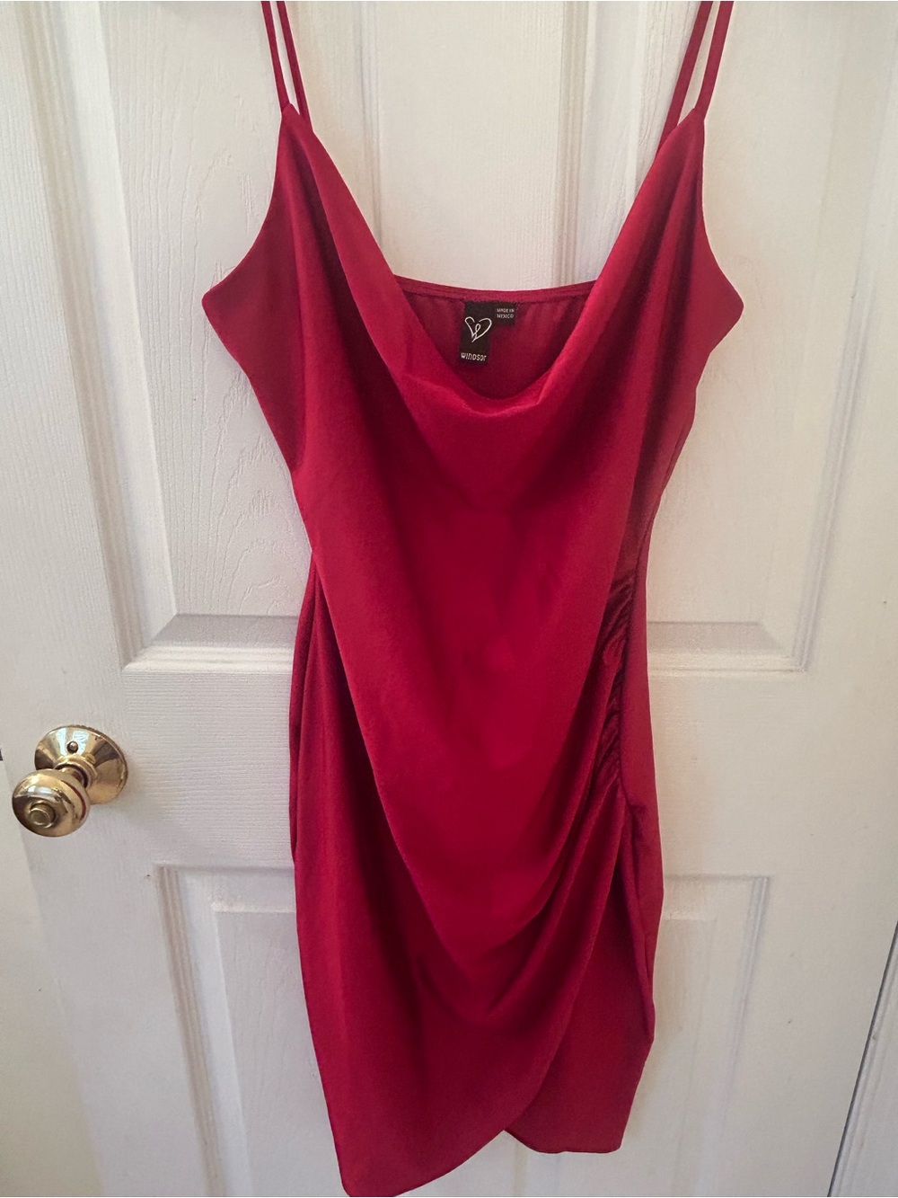 Windsor Red Cowl Neck Mini Dress